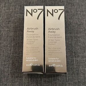 New 🆕 Lot of TWO No 7 airbrush away foundation in Deeply Beige, velvet finish
